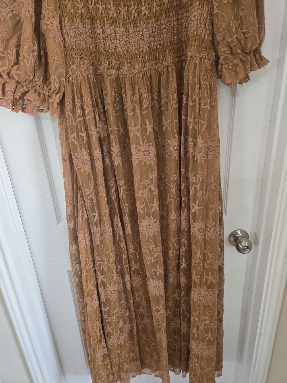 Ivy City Co Brown Lace Tiered Maxi Dress - Picture 14 of 15
